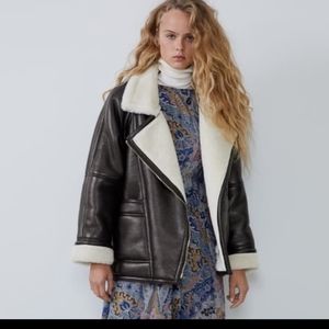 Zara double faced biker jacket